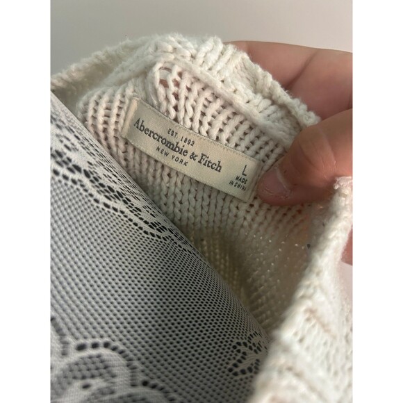 Abercrombie & Fitch Chunky Knit striped sweater Women’s size Large L - Picture 5 of 6